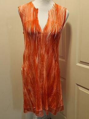 Kamarov Dress Small Krinkle Dye Layered Sleeveless